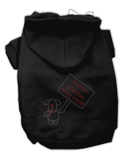 Santa Stop Here Hoodies Black L