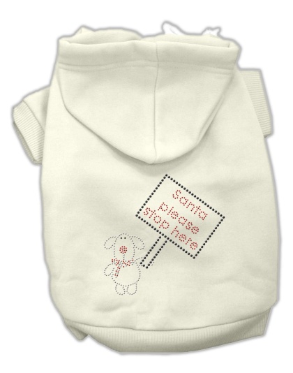 Santa Stop Here Hoodies Cream L