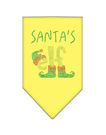 Santa's Elf Rhinestone Bandana Yellow Large