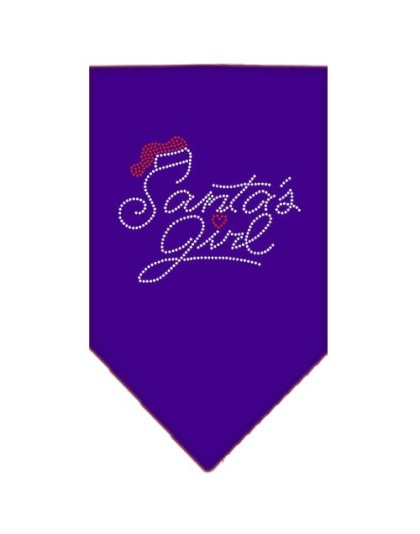 Santa's Girl Rhinestone Bandana Purple Large