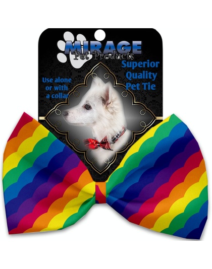 Scalloped Rainbow Pet Bow Tie