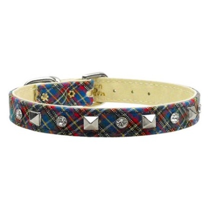 School Days Crystal and Pyramid Collars Blue Plaid 10