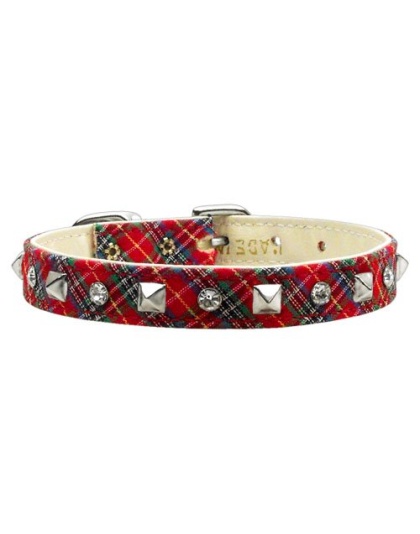 School Days Crystal and Pyramid Collars Red Plaid 10