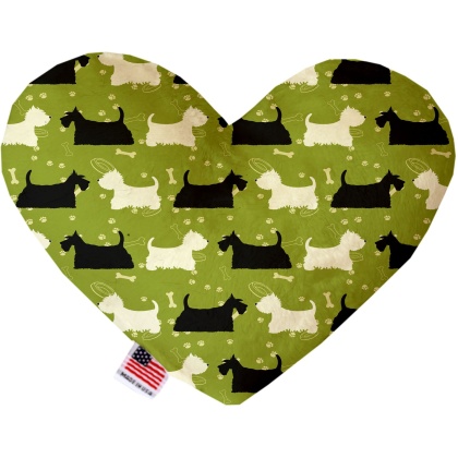 Scottie and Westie 6 inch Canvas Heart Dog Toy