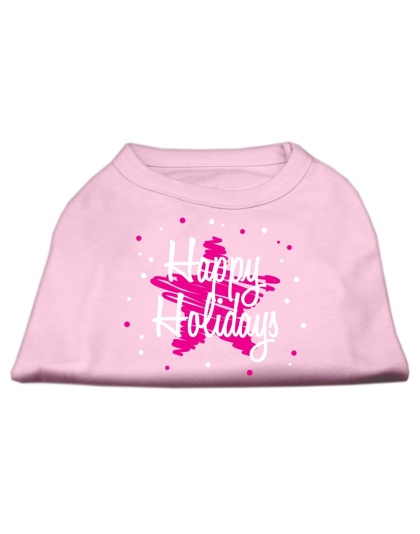 Scribble Happy Holidays Screenprint Shirts Light Pink L