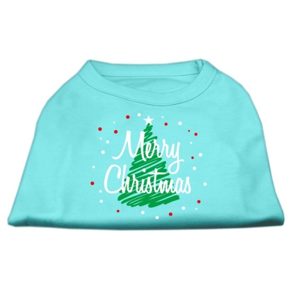 Scribbled Merry Christmas Screenprint Shirts Aqua L