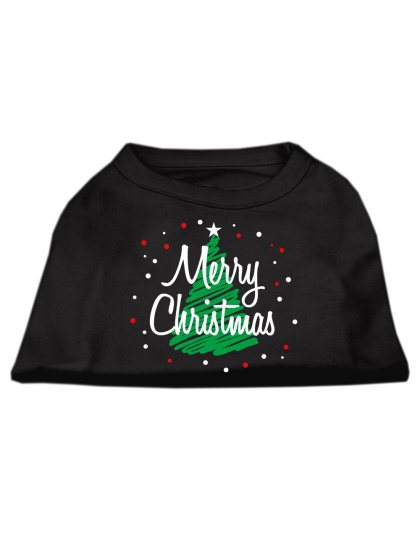 Scribbled Merry Christmas Screenprint Shirts Black L