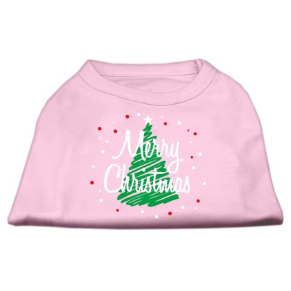 Scribbled Merry Christmas Screenprint Shirts Light Pink L