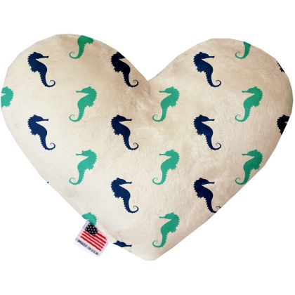 Seahorses 6 Inch Canvas Heart Dog Toy