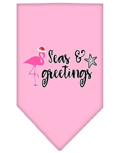 Seas and Greetings Screen Print Bandana Light Pink Large