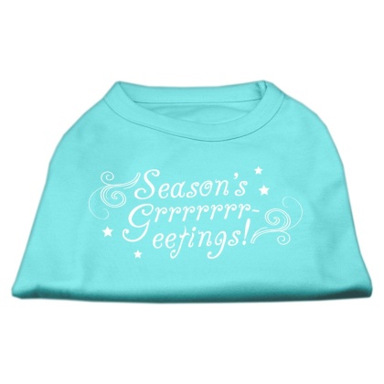 Seasons Greetings Screen Print Shirt Aqua L