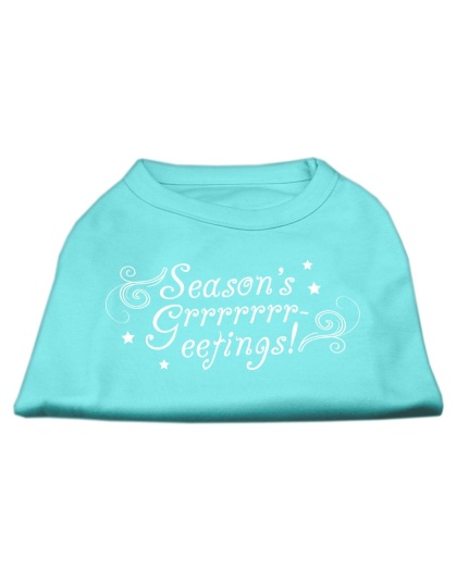 Seasons Greetings Screen Print Shirt Aqua L