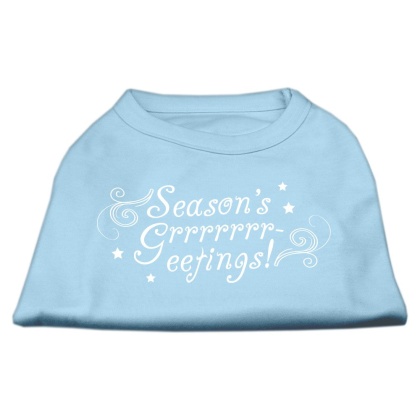 Seasons Greetings Screen Print Shirt Baby Blue L