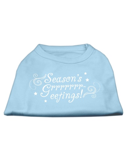 Seasons Greetings Screen Print Shirt Baby Blue L