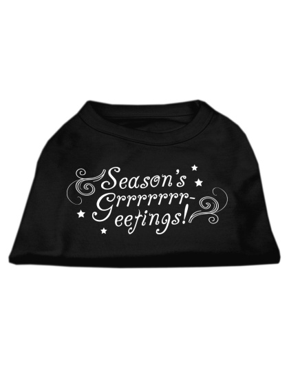 Seasons Greetings Screen Print Shirt Black L