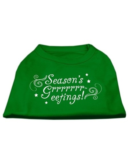 Seasons Greetings Screen Print Shirt Emerald Green Lg