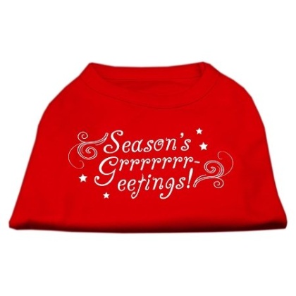 Seasons Greetings Screen Print Shirt Red L