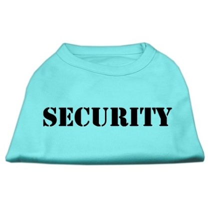 Security Screen Print Shirts Aqua w/ black text Lg