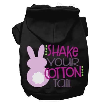 Shake Your Cotton Tail Screen Print Dog Hoodie Black L