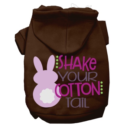 Shake Your Cotton Tail Screen Print Dog Hoodie Brown L