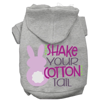 Shake Your Cotton Tail Screen Print Dog Hoodie Grey L