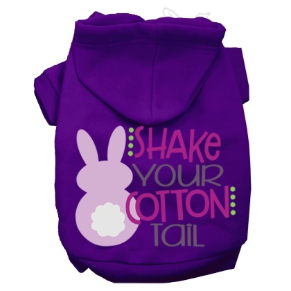 Shake Your Cotton Tail Screen Print Dog Hoodie Purple L