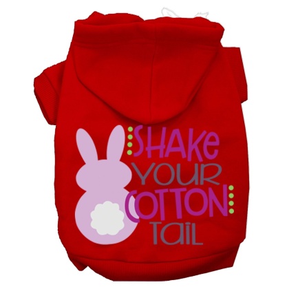 Shake Your Cotton Tail Screen Print Dog Hoodie Red L