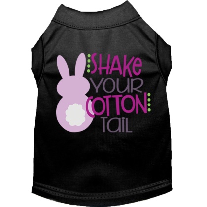 Shake Your Cotton Tail Screen Print Dog Shirt Black Lg