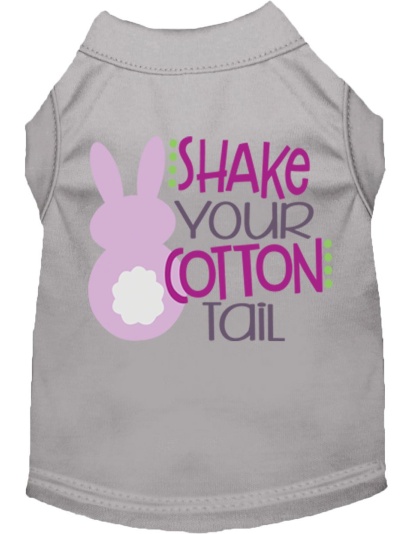 Shake Your Cotton Tail Screen Print Dog Shirt Grey Lg