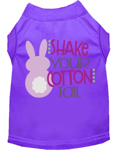 Shake Your Cotton Tail Screen Print Dog Shirt Purple Lg