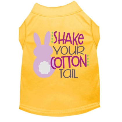 Shake Your Cotton Tail Screen Print Dog Shirt Yellow Lg