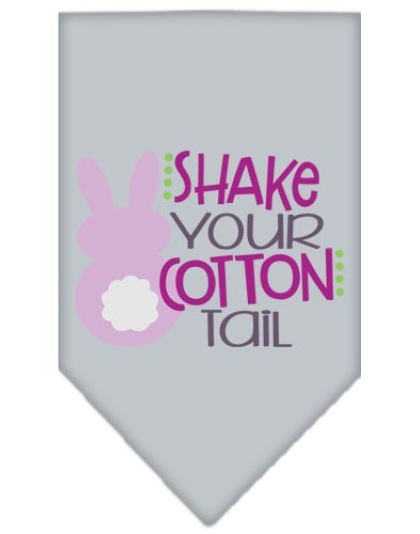 Shake Your Cotton Tail Screen Print Pet Bandana Grey Large