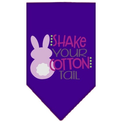 Shake Your Cotton Tail Screen Print Pet Bandana Purple Large