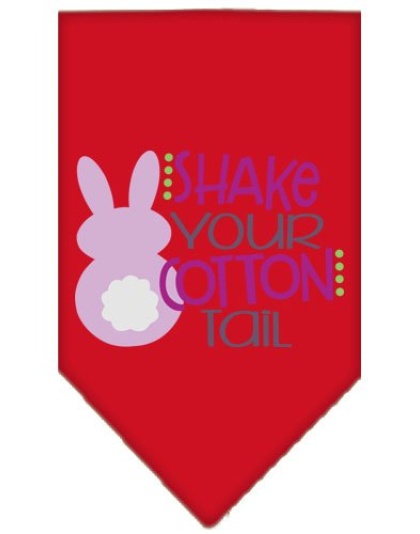 Shake Your Cotton Tail Screen Print Pet Bandana Red Large