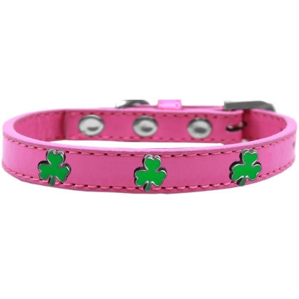 Shamrock Widget Dog Collar Bright Pink Size 10