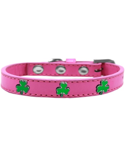 Shamrock Widget Dog Collar Bright Pink Size 10