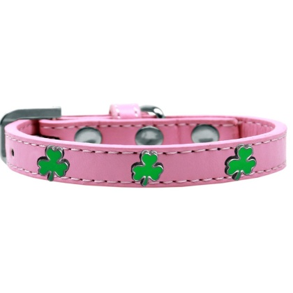 Shamrock Widget Dog Collar Light Pink Size 10