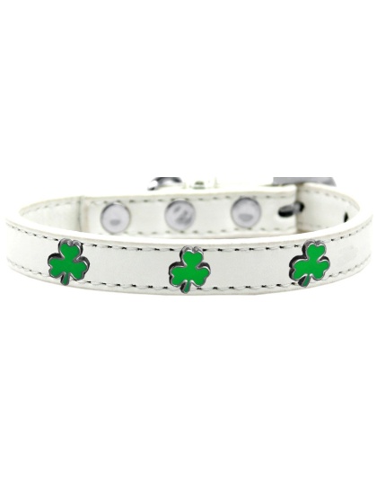 Shamrock Widget Dog Collar White Size 10