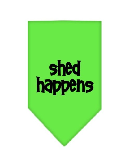 Shed Happens Screen Print Bandana Lime Green Large