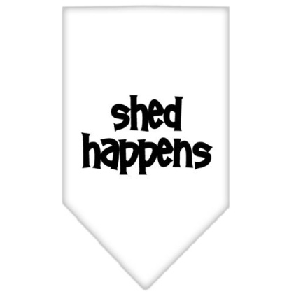 Shed Happens Screen Print Bandana White Large