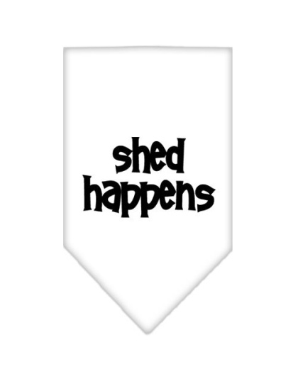 Shed Happens Screen Print Bandana White Large