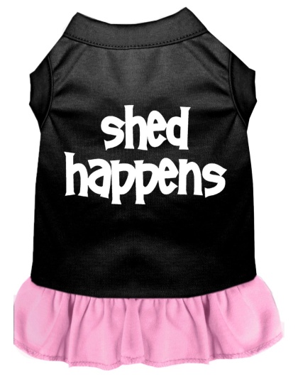 Shed Happens Screen Print Dress Black with Light Pink Med