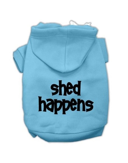 Shed Happens Screen Print Pet Hoodies Baby Blue Size Lg