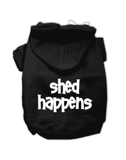 Shed Happens Screen Print Pet Hoodies Black Size Lg