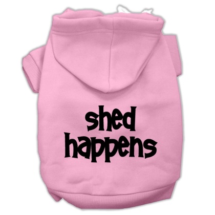 Shed Happens Screen Print Pet Hoodies Light Pink Size Lg
