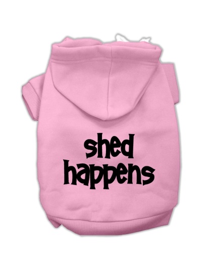 Shed Happens Screen Print Pet Hoodies Light Pink Size Lg