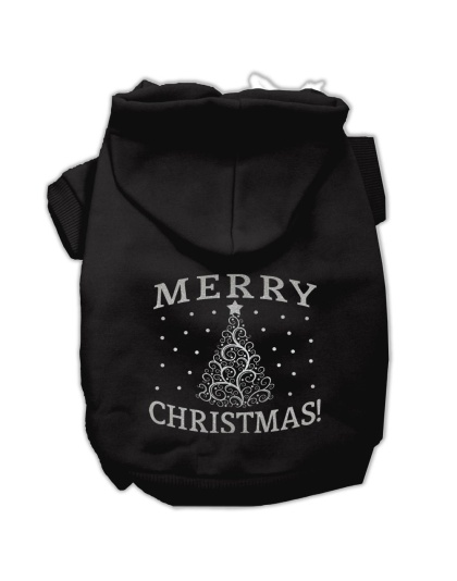 Shimmer Christmas Tree Pet Hoodies Black Size Lg