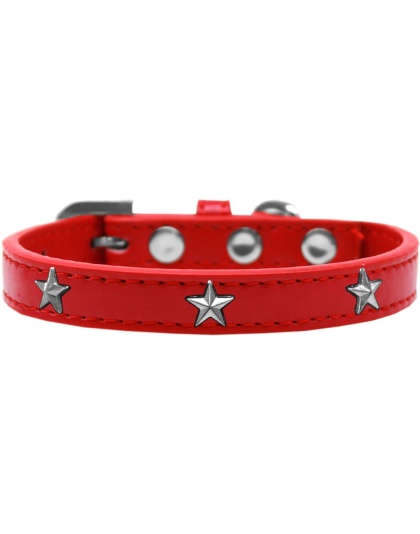 Silver Star Widget Dog Collar Red Size 10