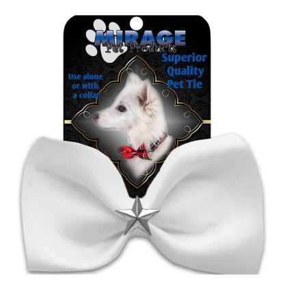 Silver Star Widget Pet Bowtie White