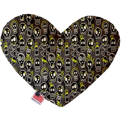 Skater Skulls 6 Inch Canvas Heart Dog Toy